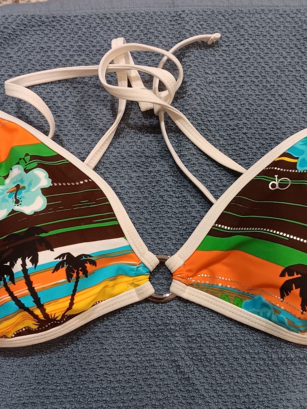 OP Tropical Triangle Bikini Top - Orange, Green & Blue
